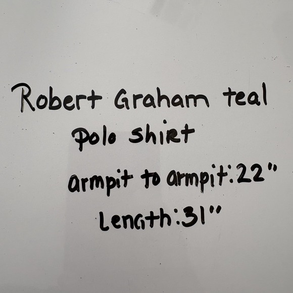 Robert Graham Polo‎ Shirt Mens XL Teal Classic Fit Short Sleeve Preppy Adult - Picture 7 of 7